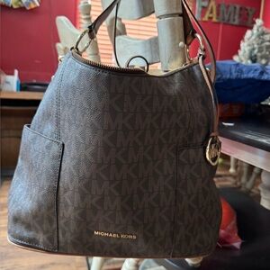 Michael Kors Dark Brown Monogram Shoulder Bag